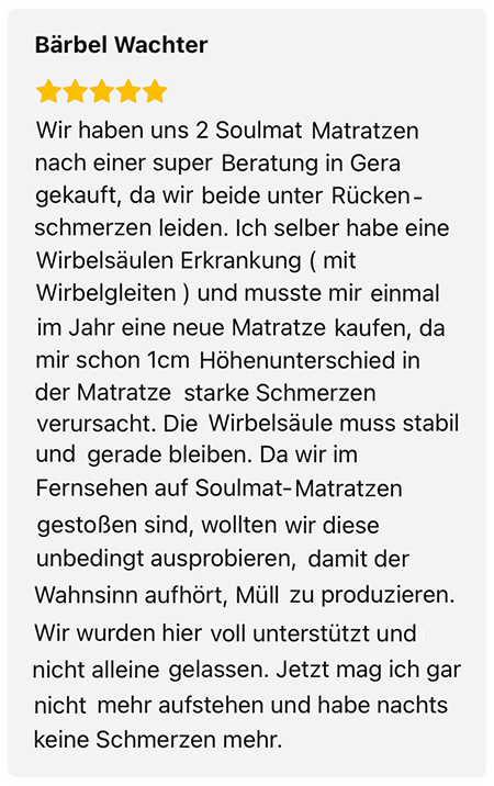 Kundenmeindung zur Matratze
