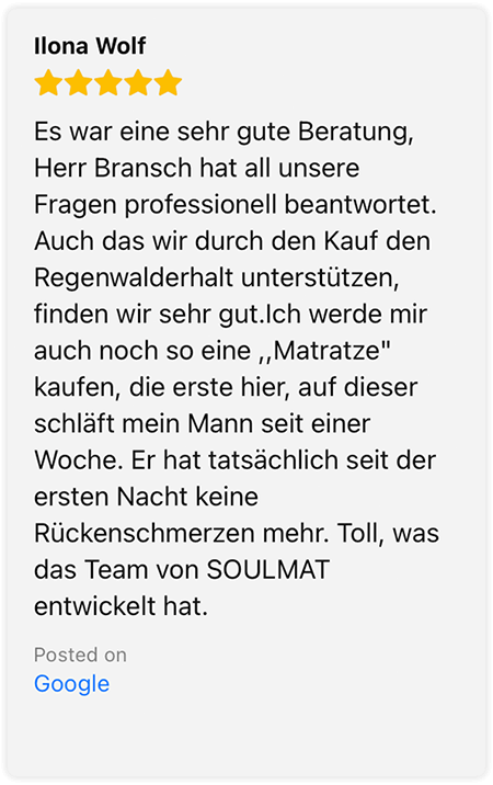Matratzenbewertung bei Rückenbeschwerden