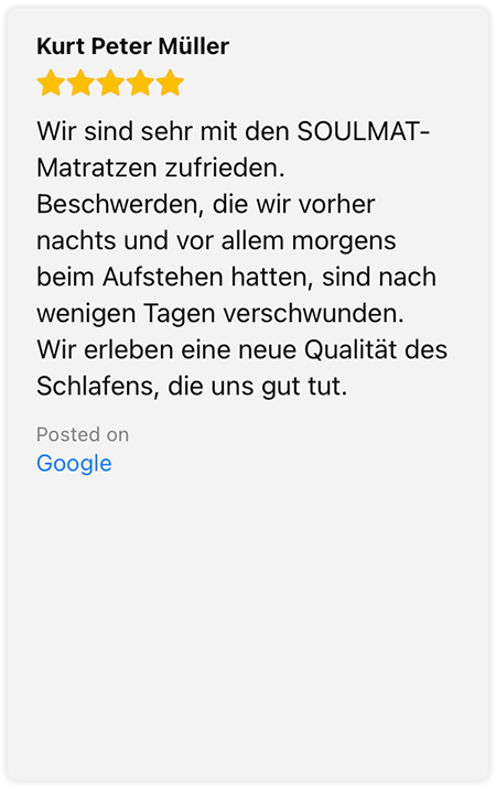 Bewertung einer Matratze